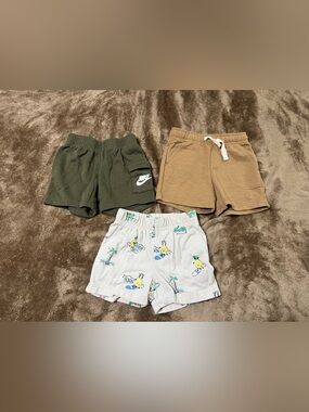 Nike Olive Green Cargo Kids Shorts with White Logo